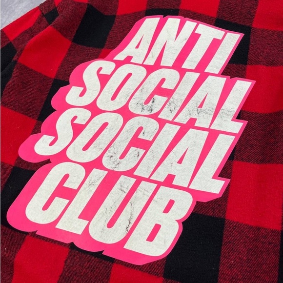 2016 Anti Social Social Club Flannel Shirt M Size - Picture 3 of 4